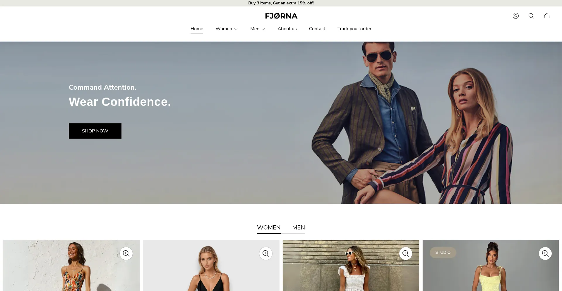 Website screenshot of Fjorna.com