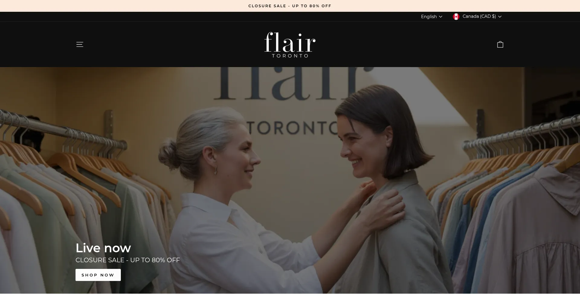 Website screenshot of Flair-toronto.com