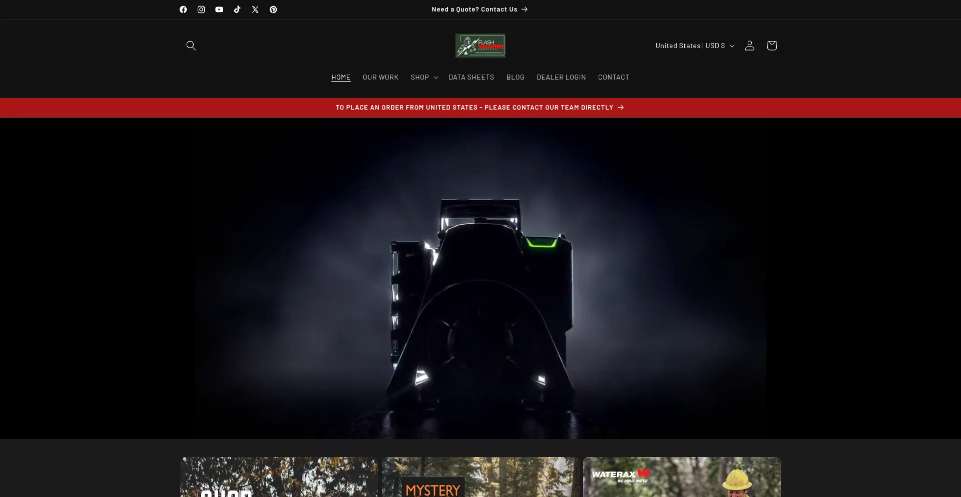 Website screenshot of Flashwildfireservices.ca