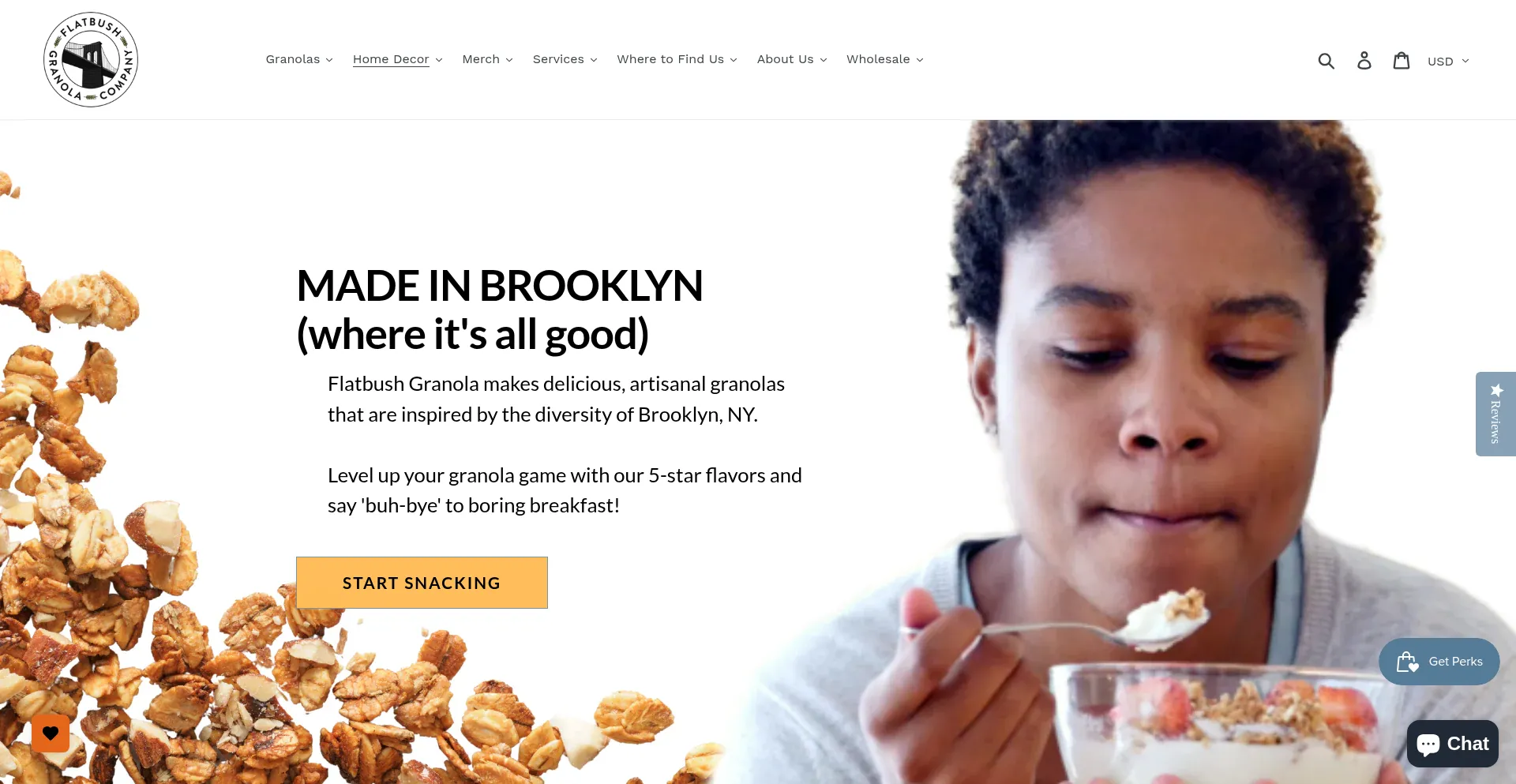 Website screenshot of Flatbushgranola.com