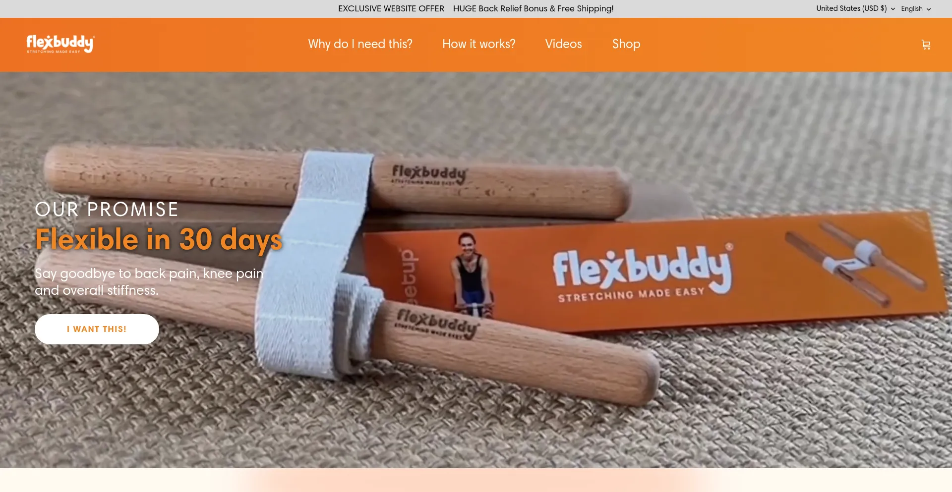 Website screenshot of Flexbuddy.com