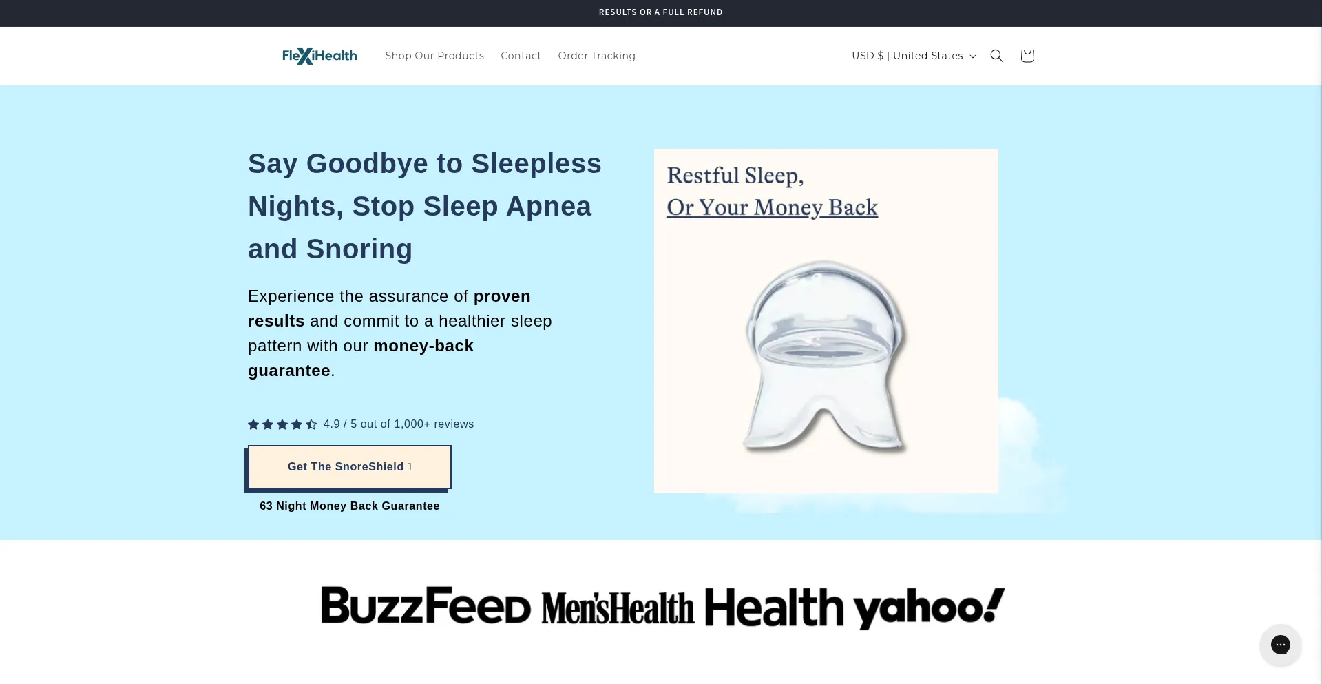 Website screenshot of Flexi-health.com