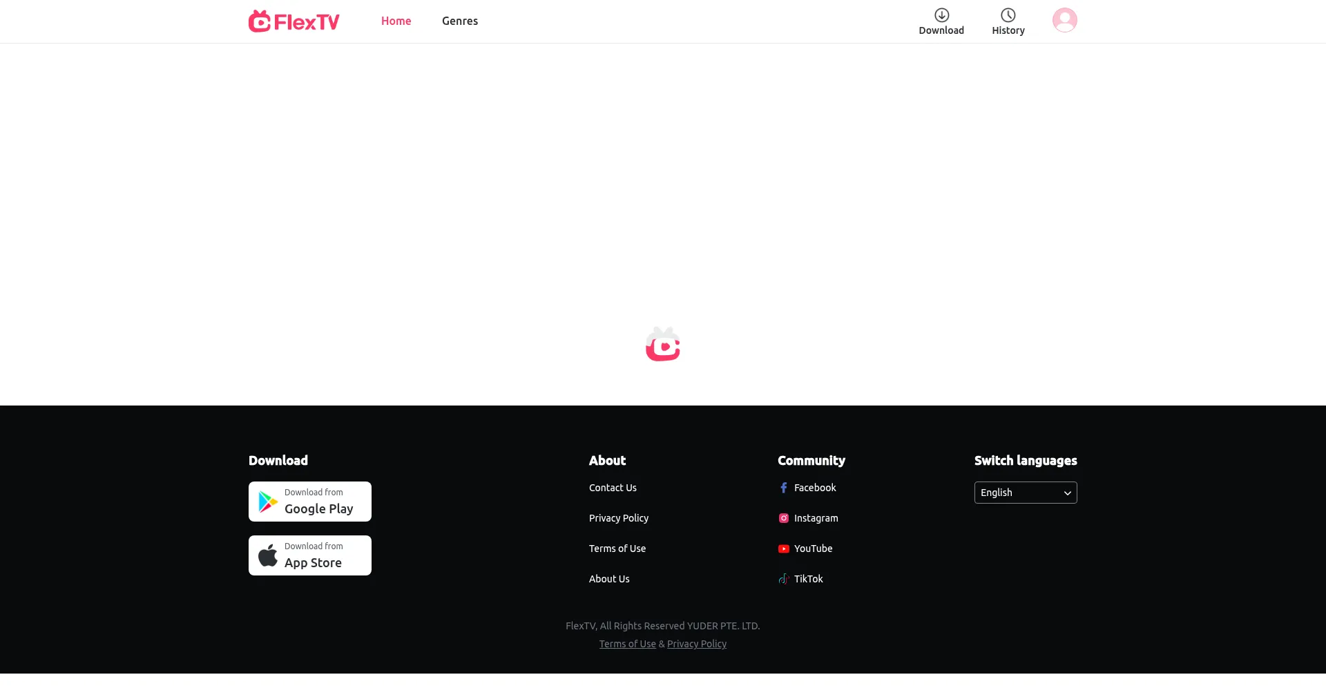 Website screenshot of Flextv.cc