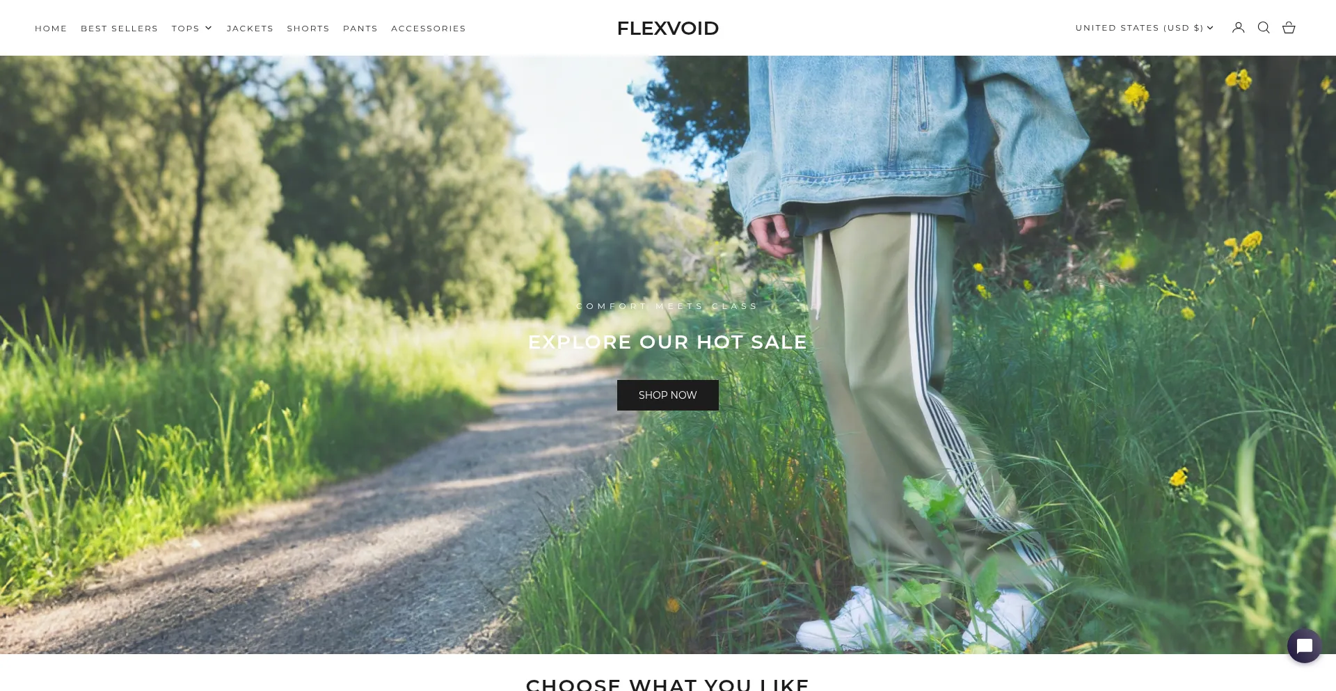 Website screenshot of Flexvoid.com