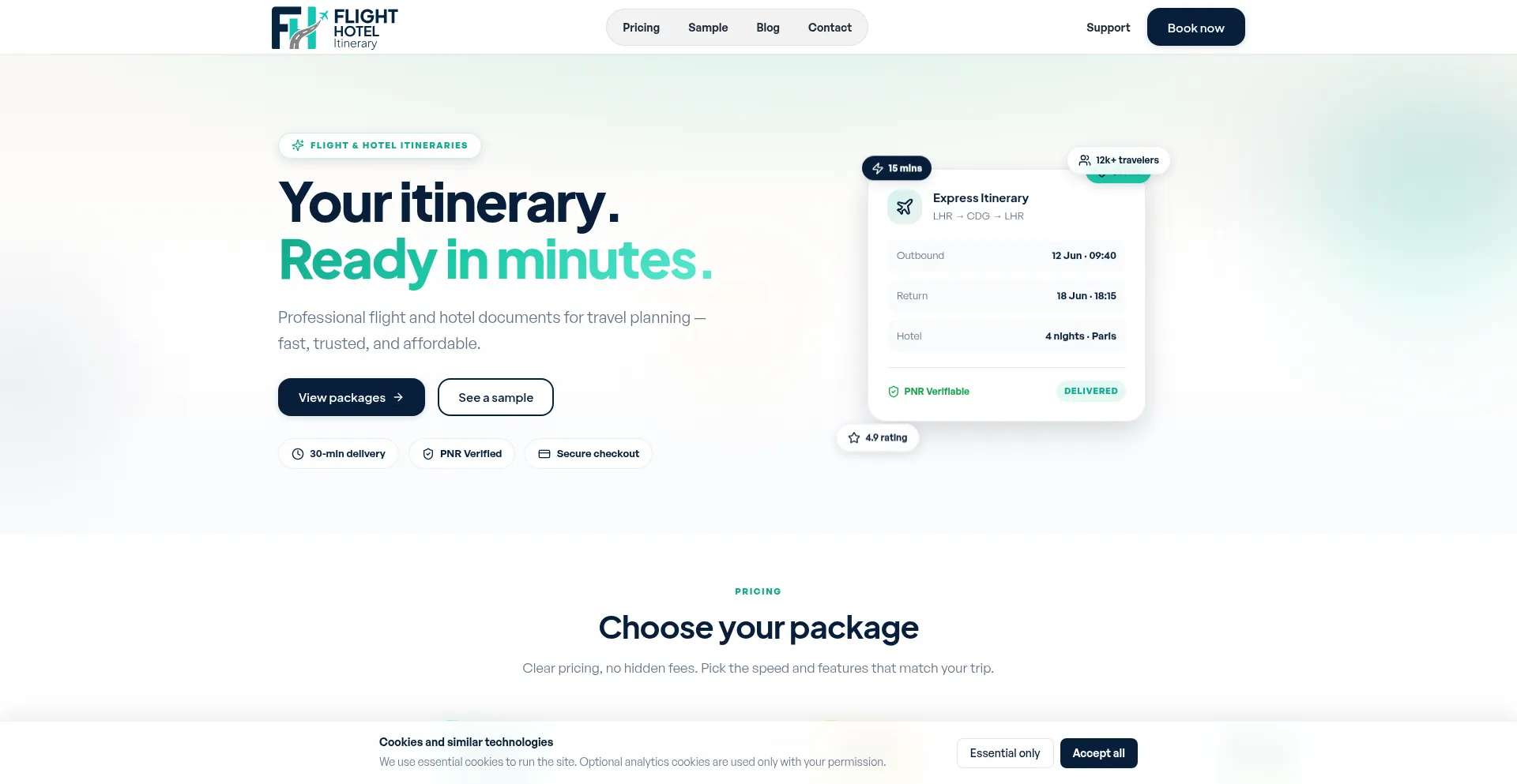 Flighthotelitinerary.com