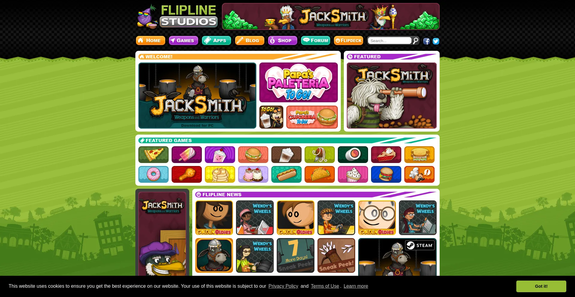 Website screenshot of Flipline.com