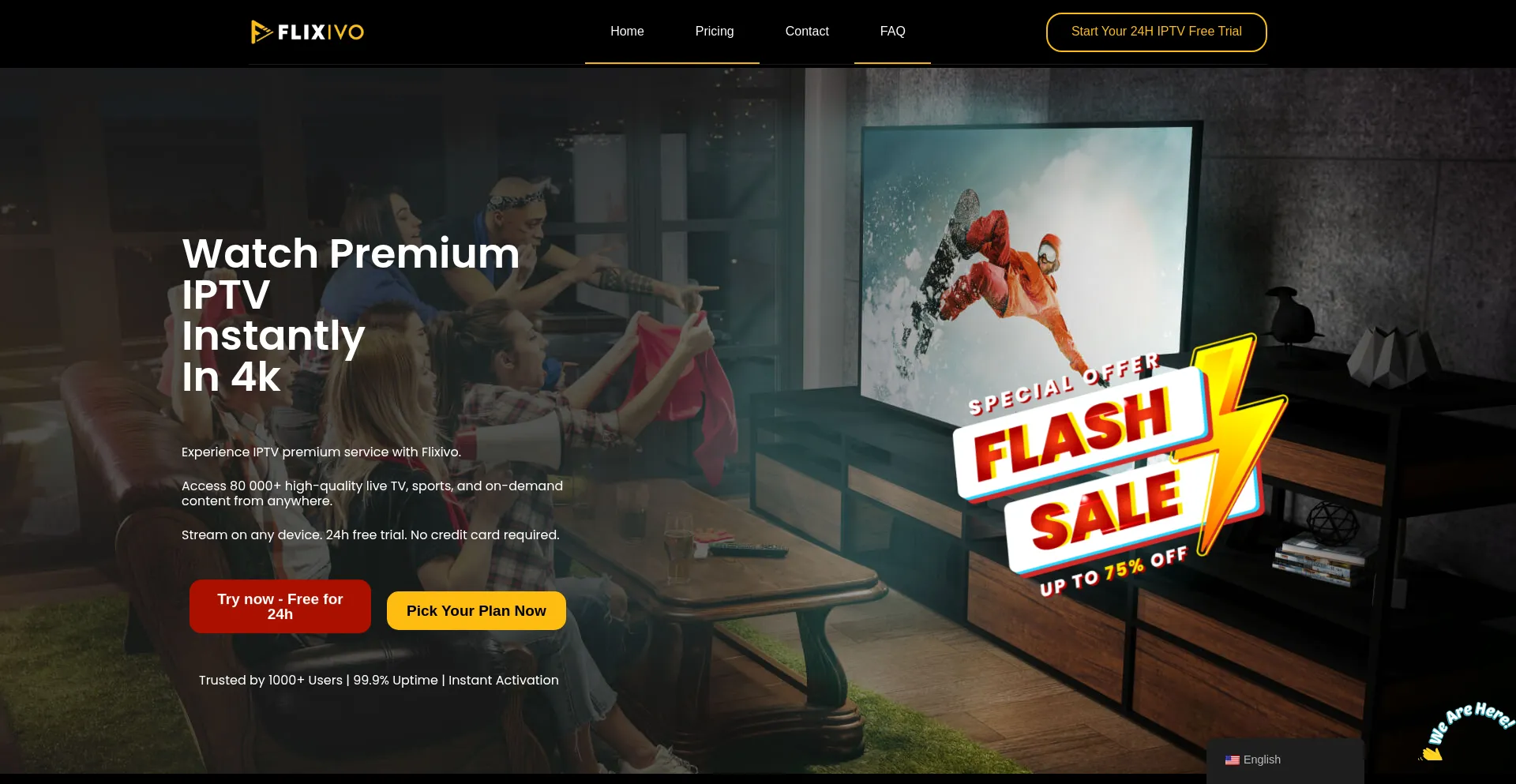 Website screenshot of Flixivo.com