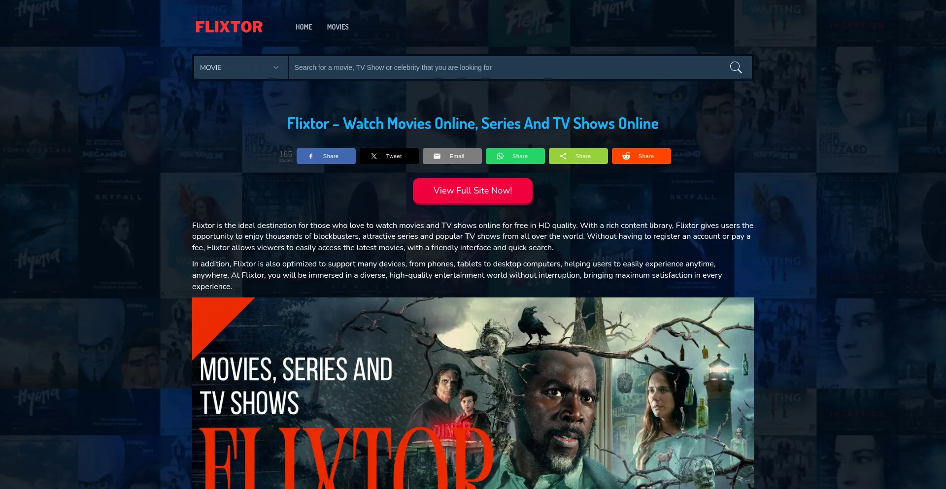 Website screenshot of Flixtor-to.cc