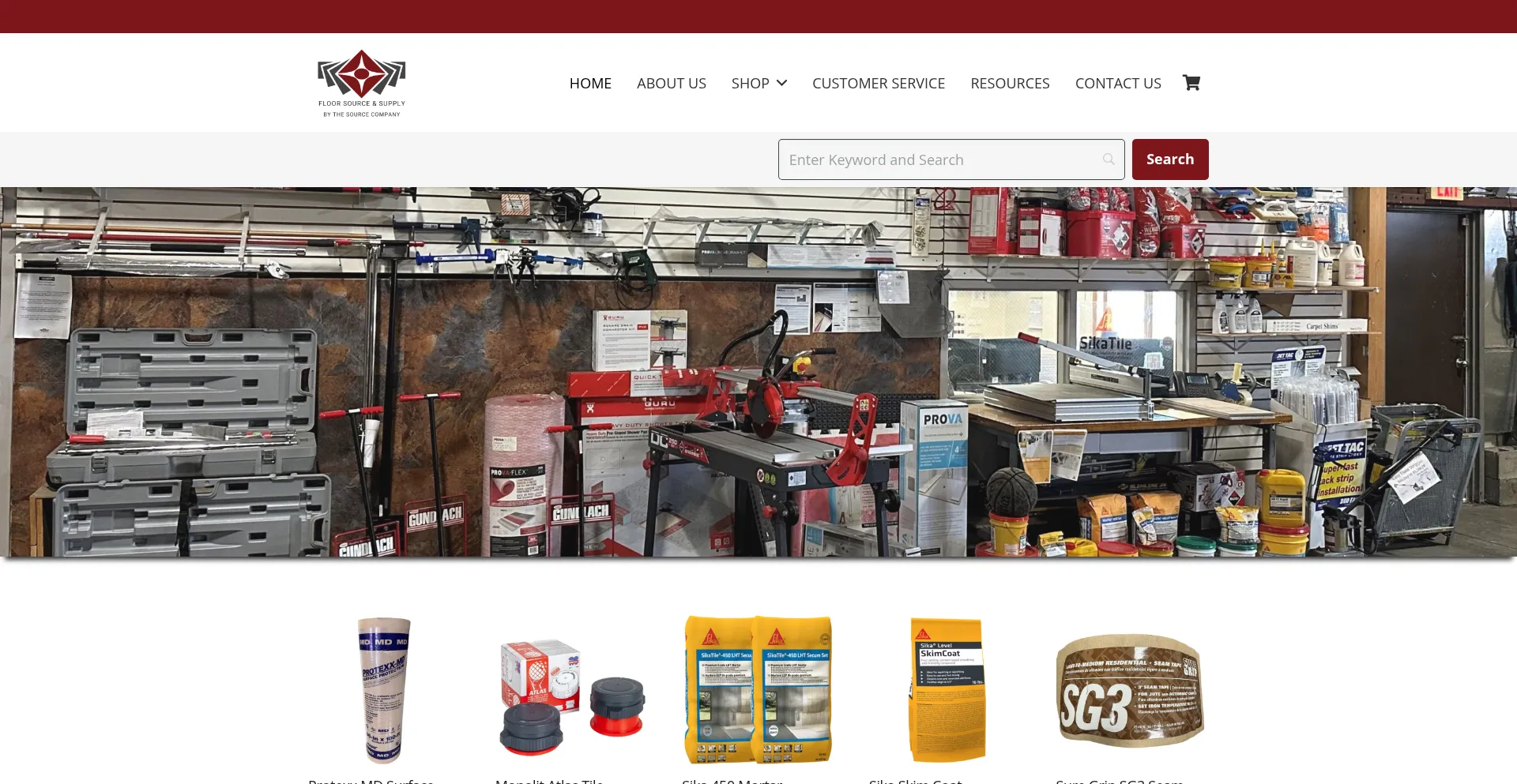Website screenshot of Floorsourceandsupply.com