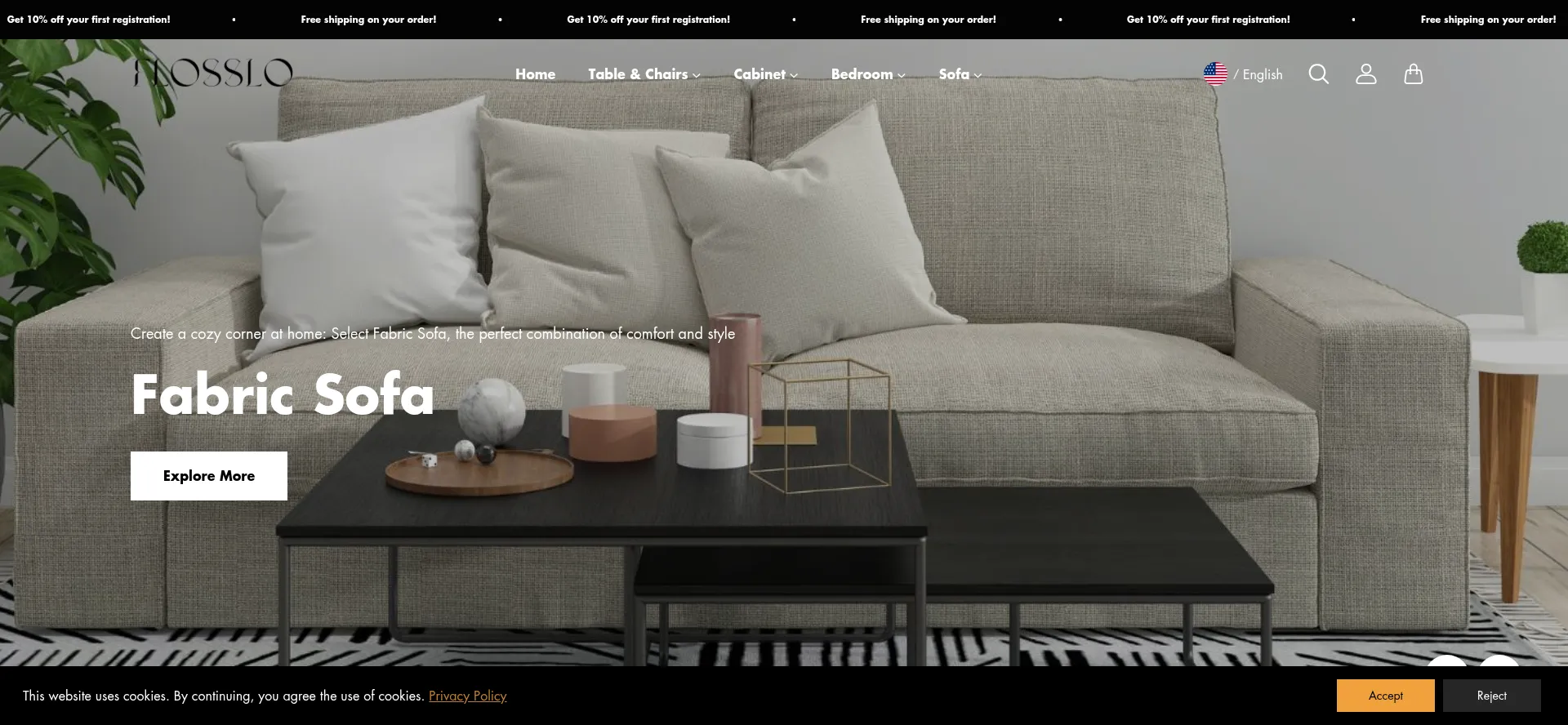 Website screenshot of Flosslo.com