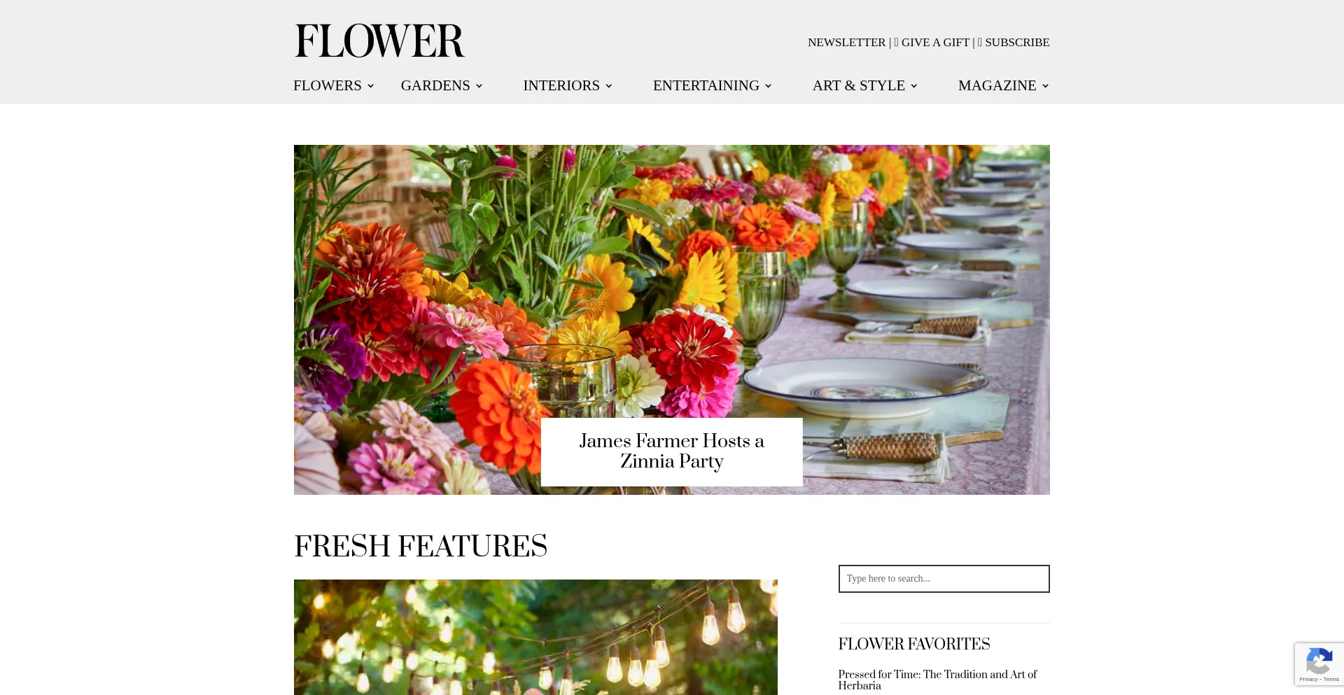 Website screenshot of Flowermag.com