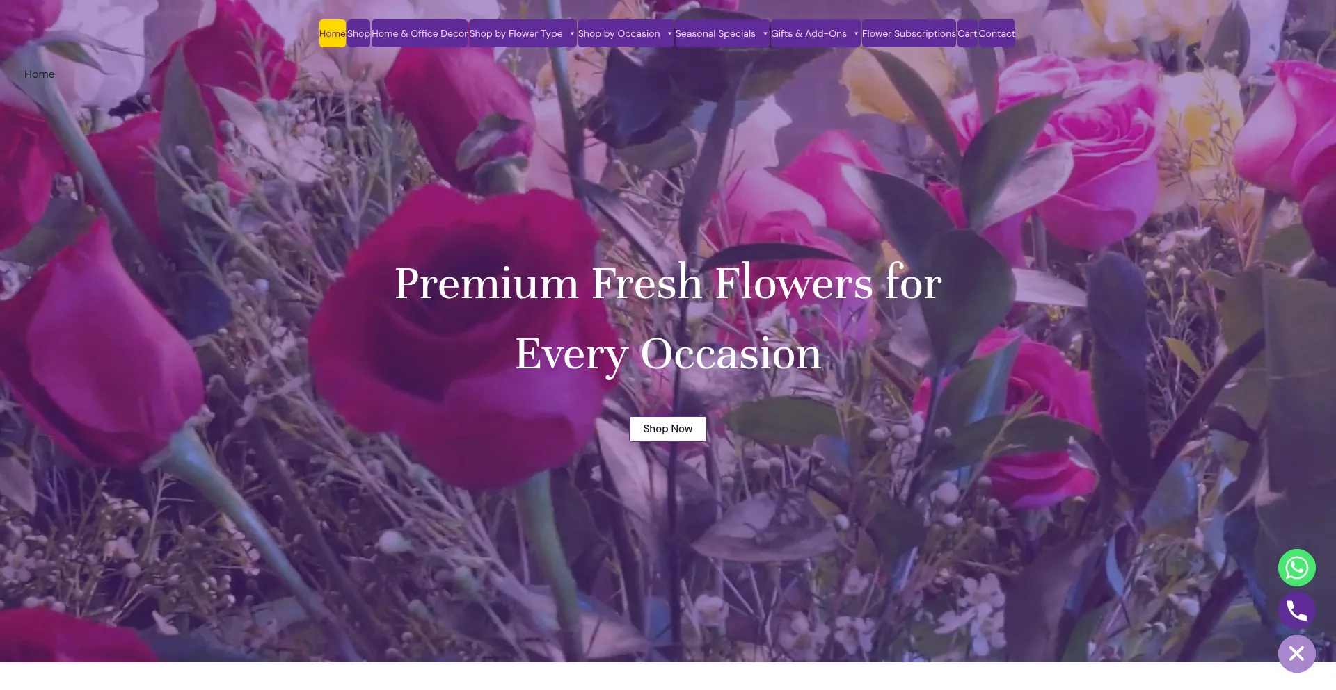 Website screenshot of Flowermania.shop