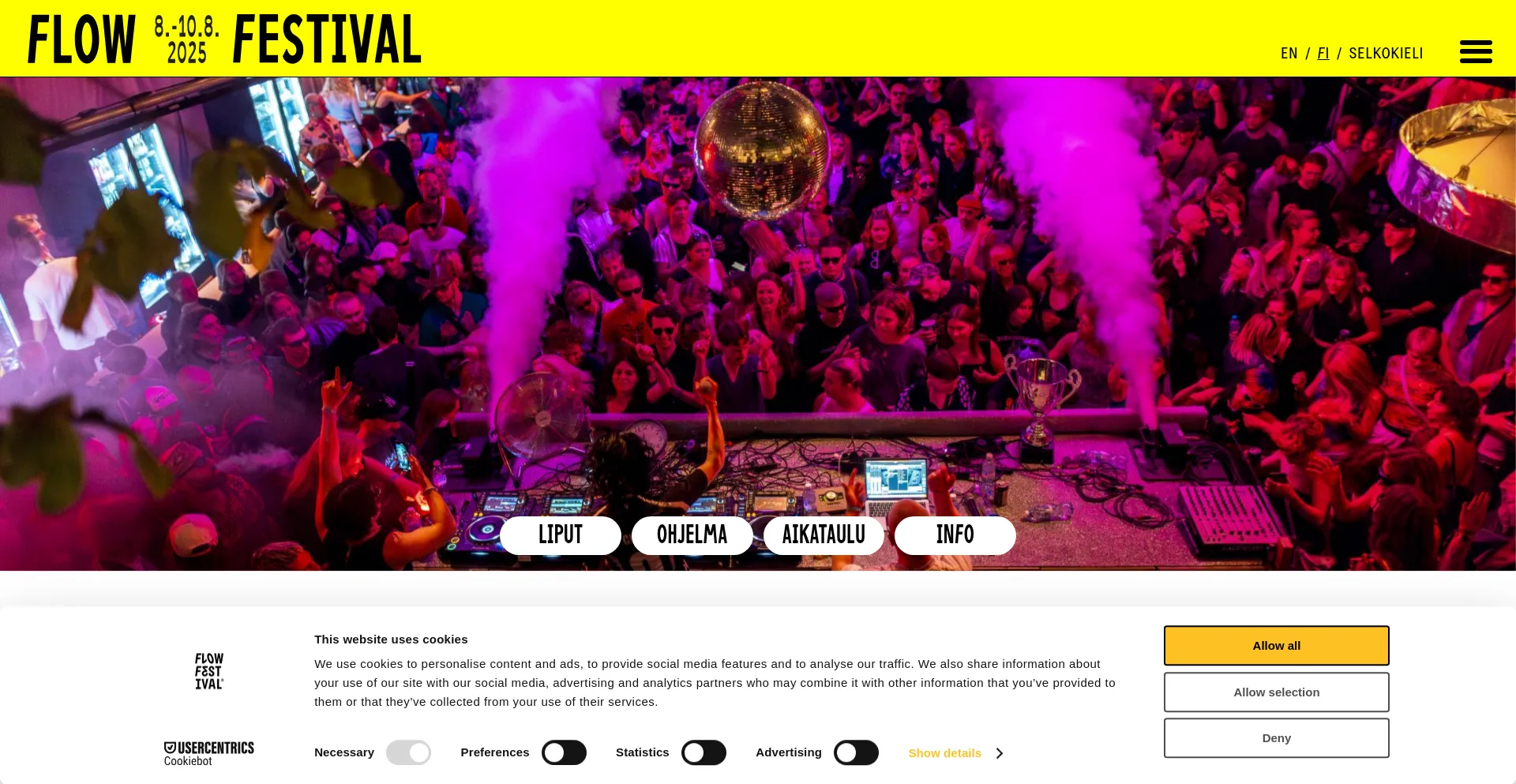 Website screenshot of Flowfestival.com
