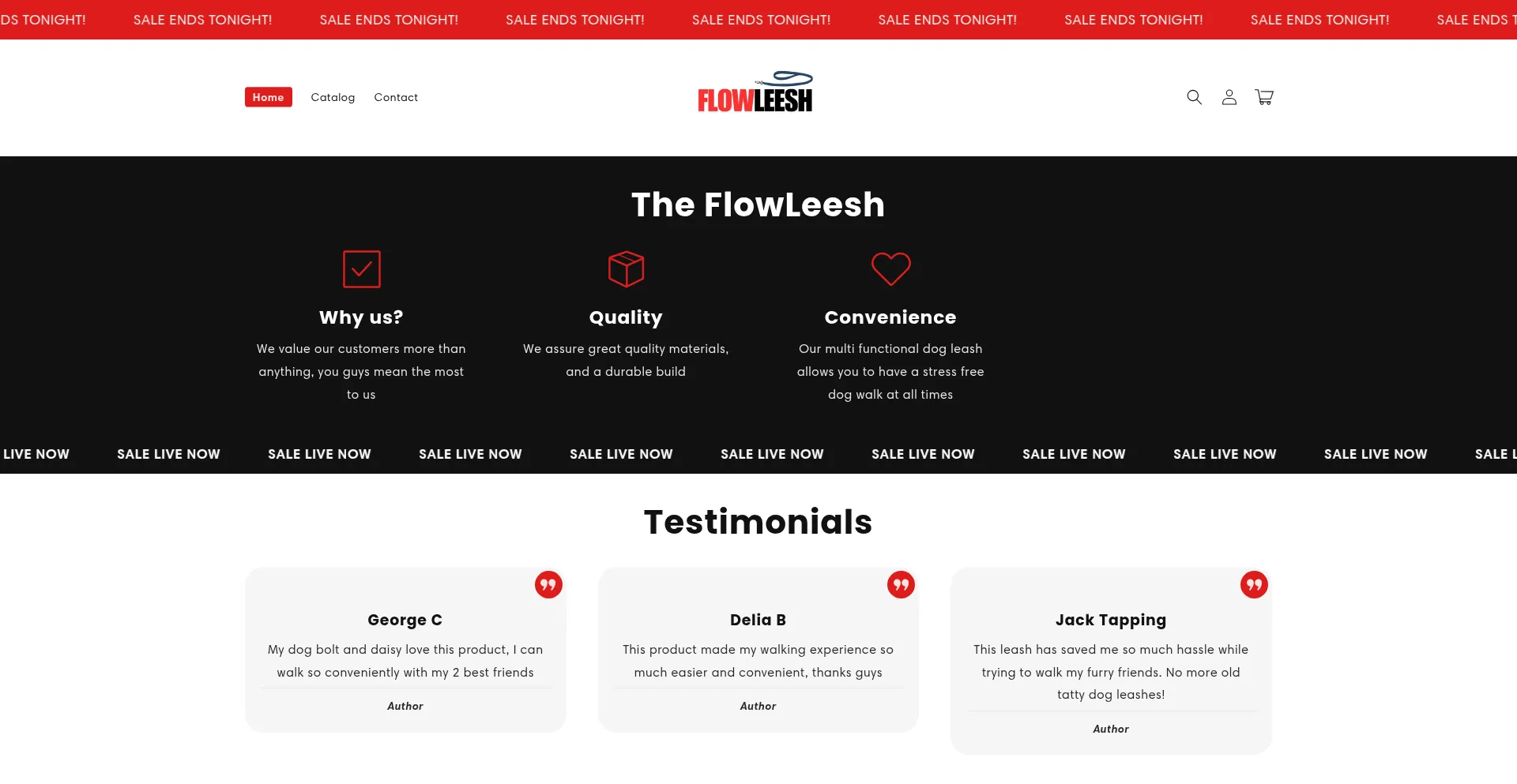 Website screenshot of Flowleesh.com