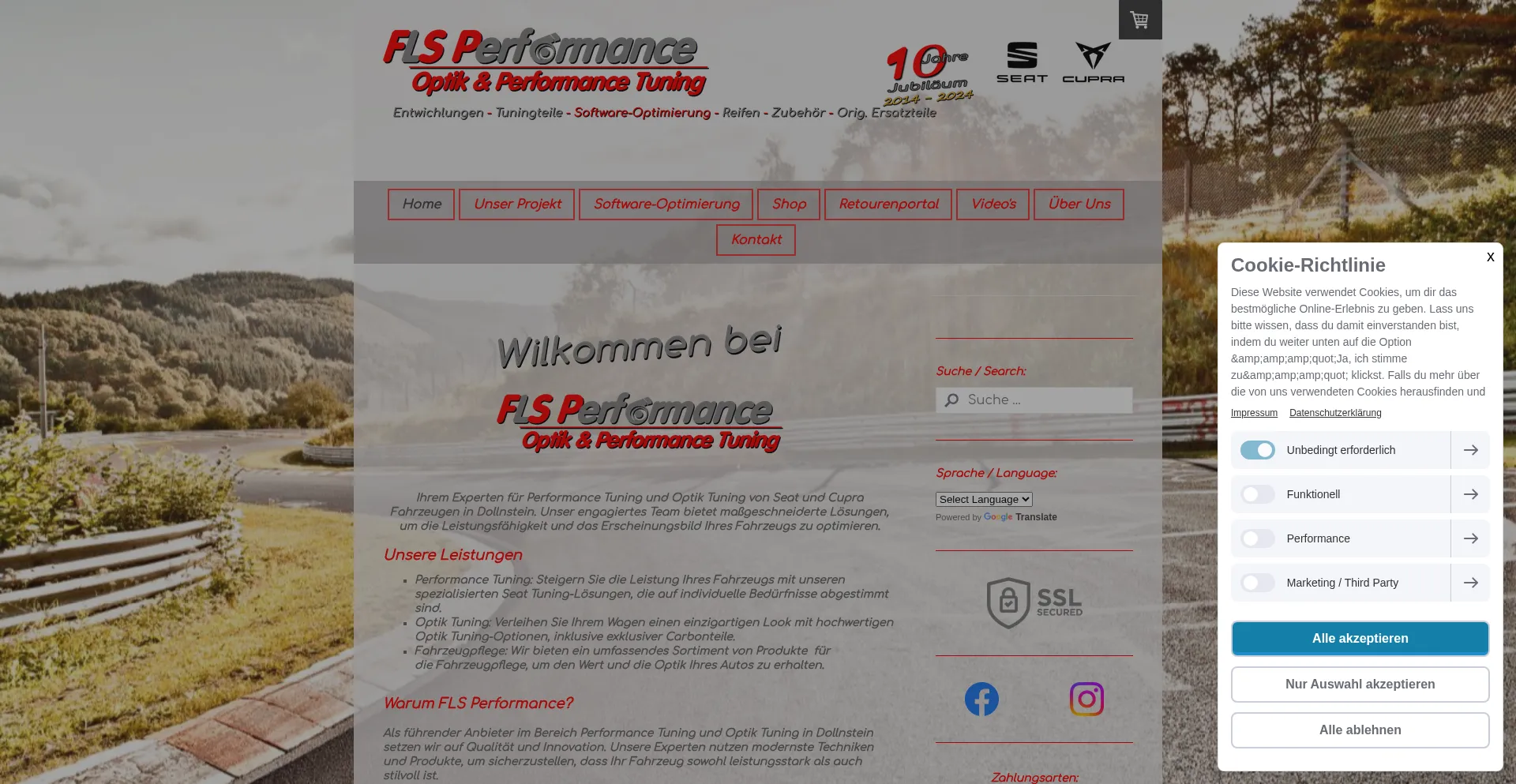 Website screenshot of Fls-performance.de