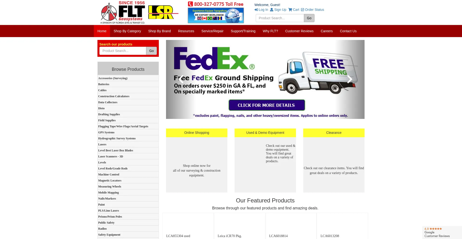 Website screenshot of Fltgeosystems.com