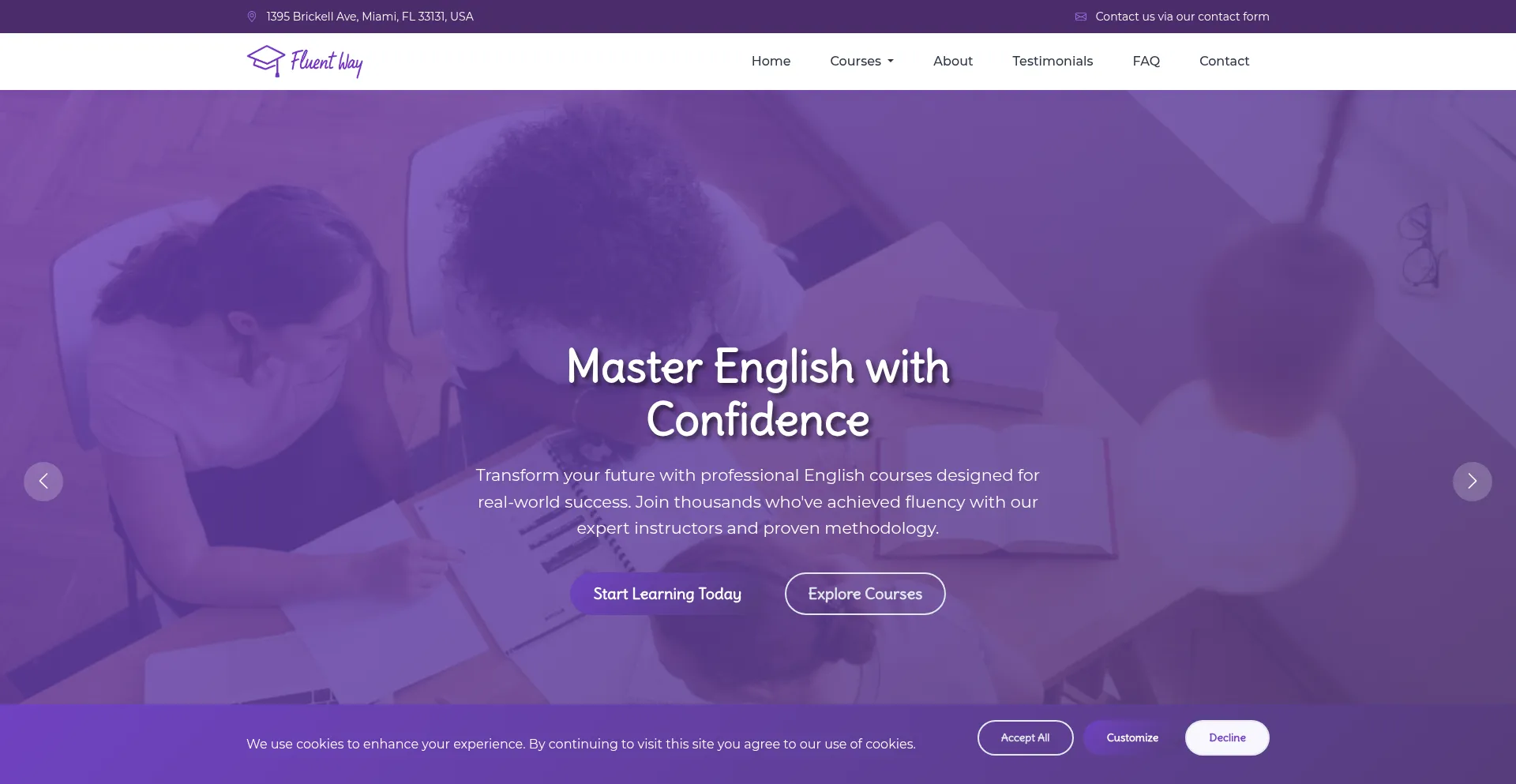 Website screenshot of Fluent-way.com