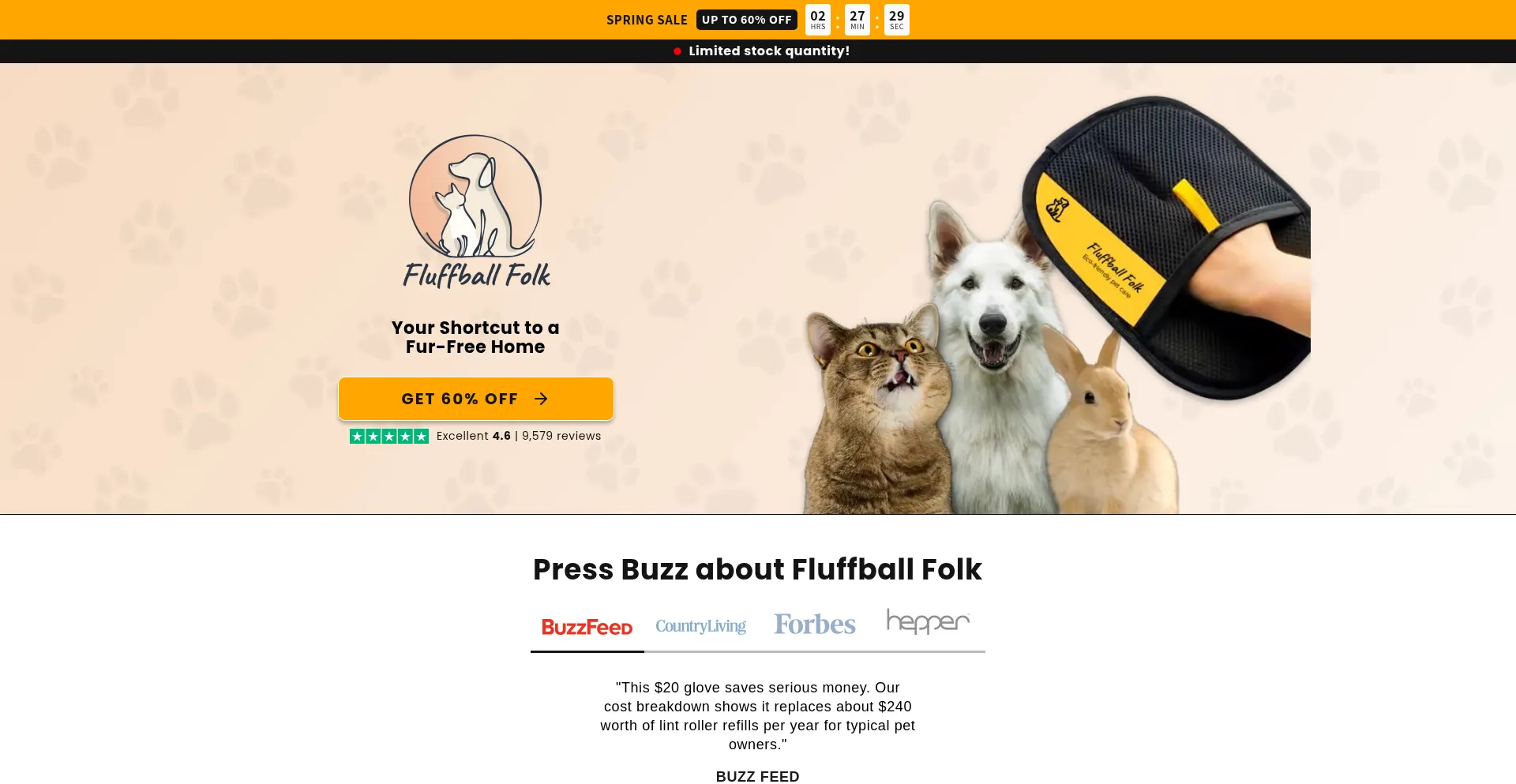 Website screenshot of Fluffballfolk.com