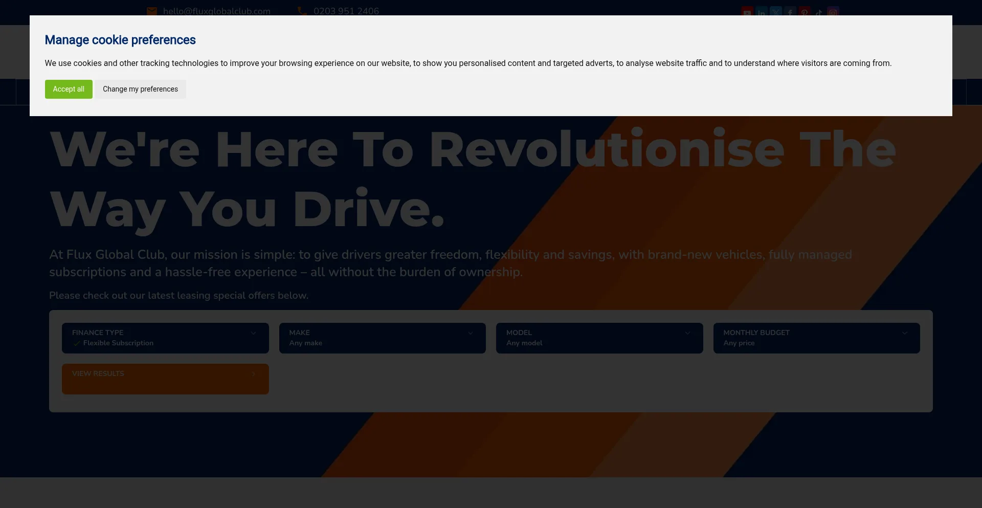 Website screenshot of Fluxglobalclub.com