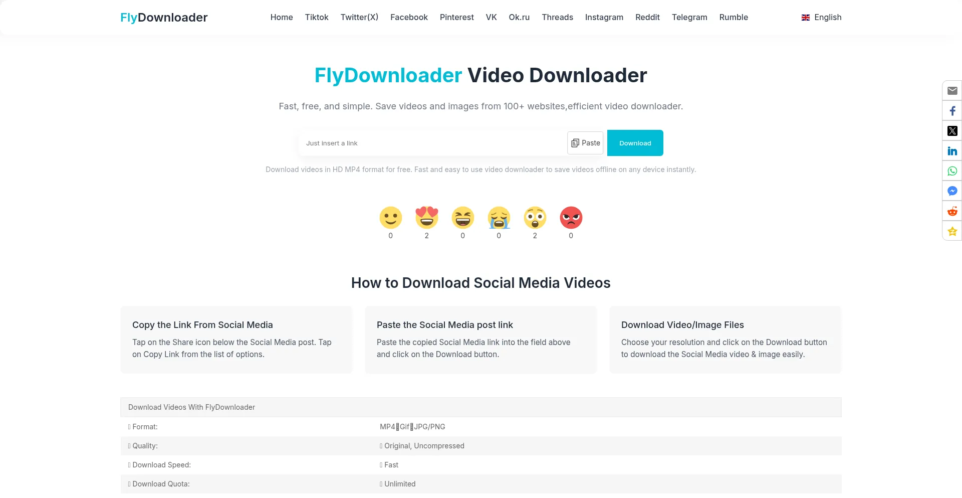 Website screenshot of Flydownloader.org