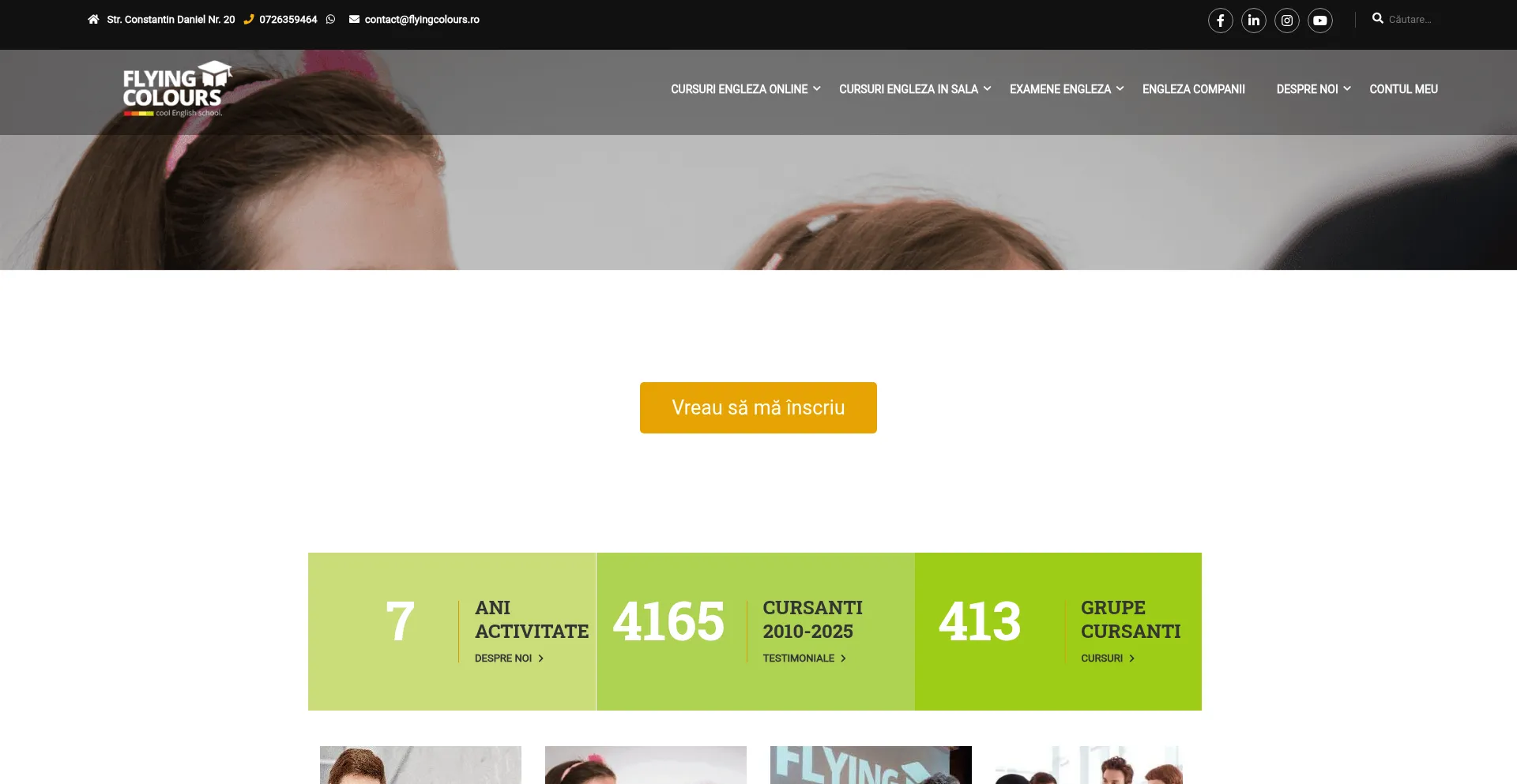 Website screenshot of Flyingcolours.ro