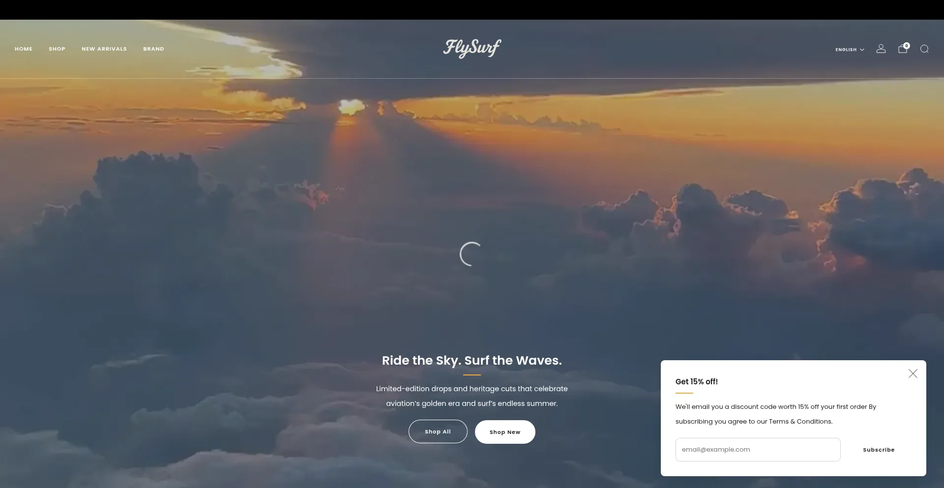 Website screenshot of Flysurf.co