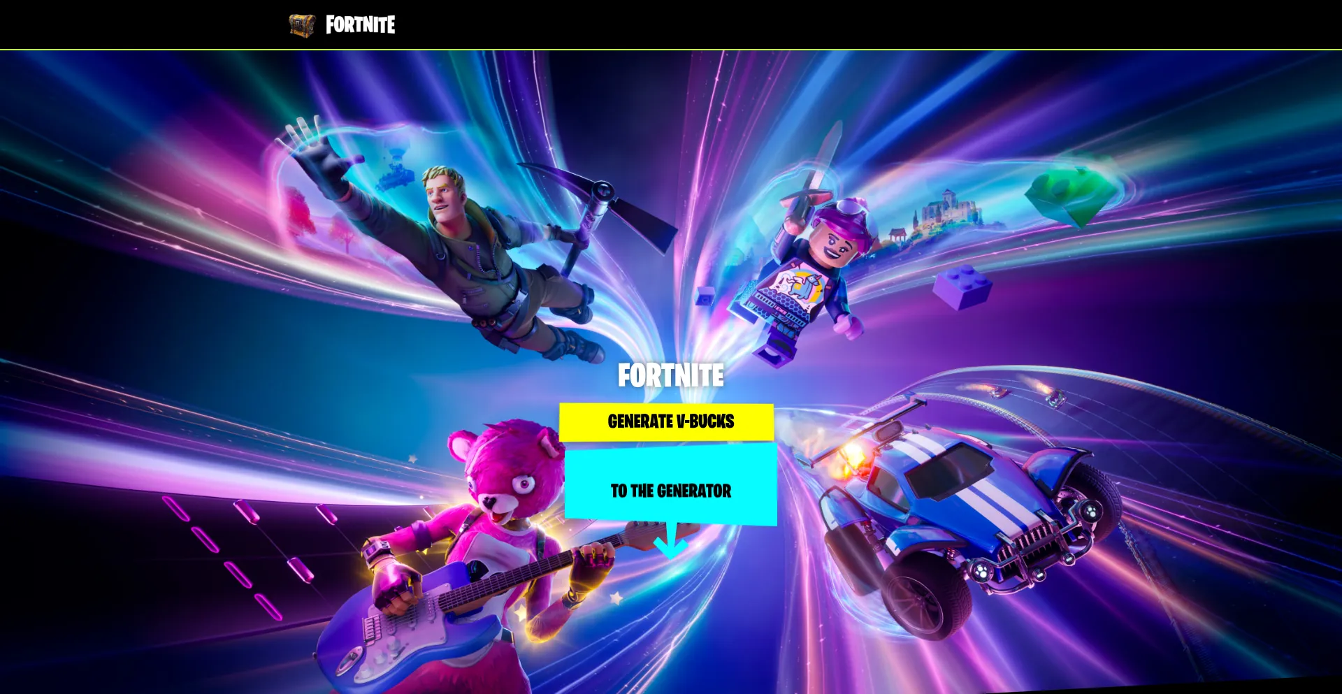 Website screenshot of Fnvbucks.site