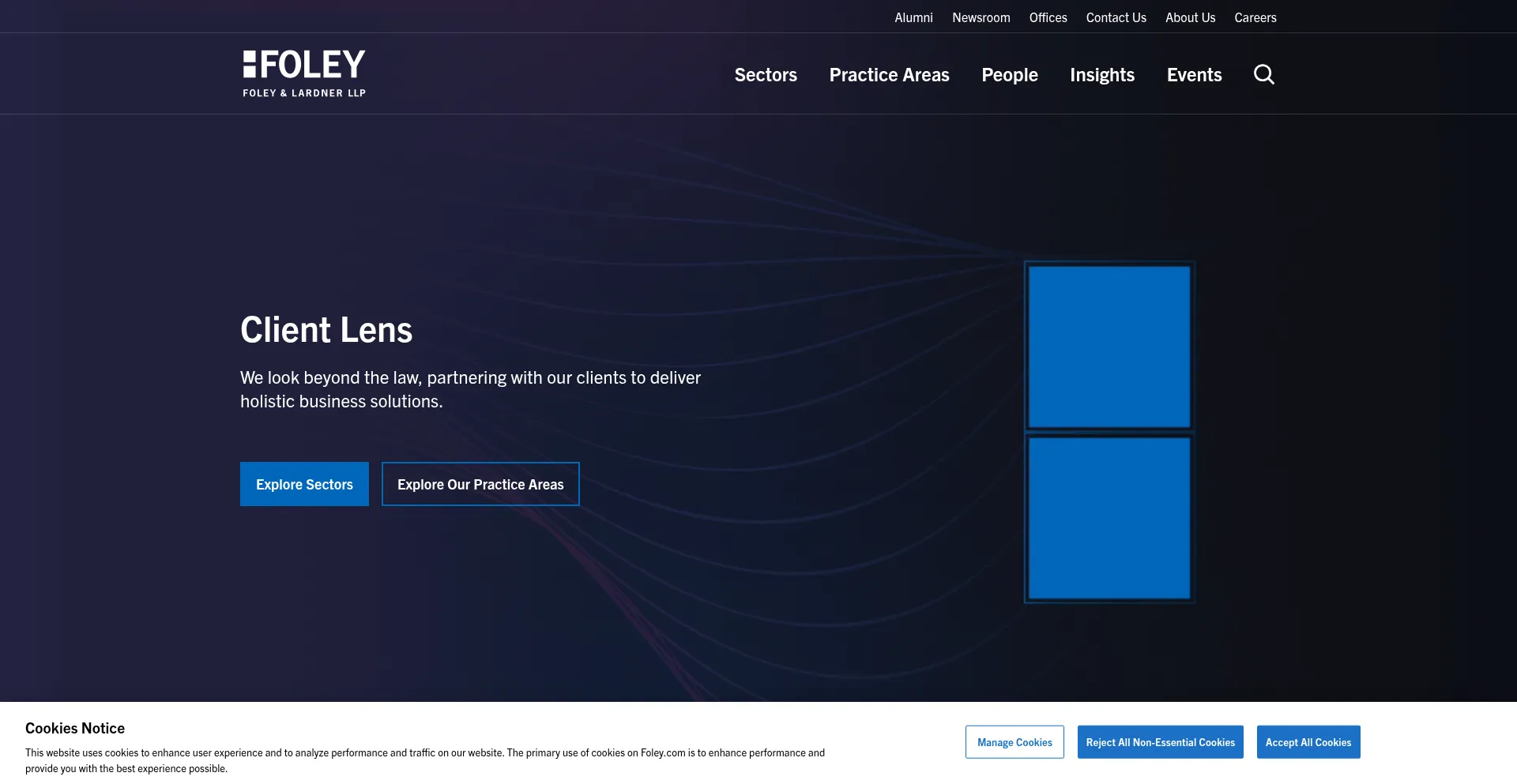 Website screenshot of Foley.com