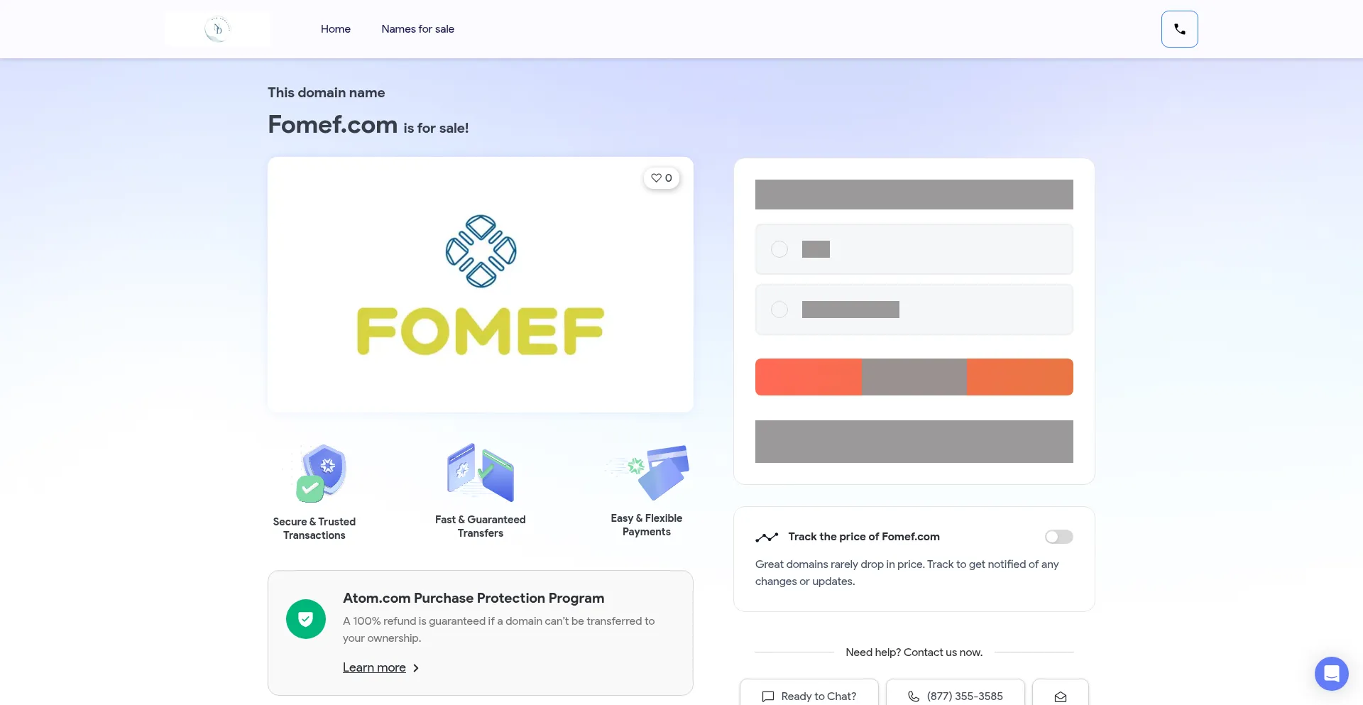 Website screenshot of Fomef.com