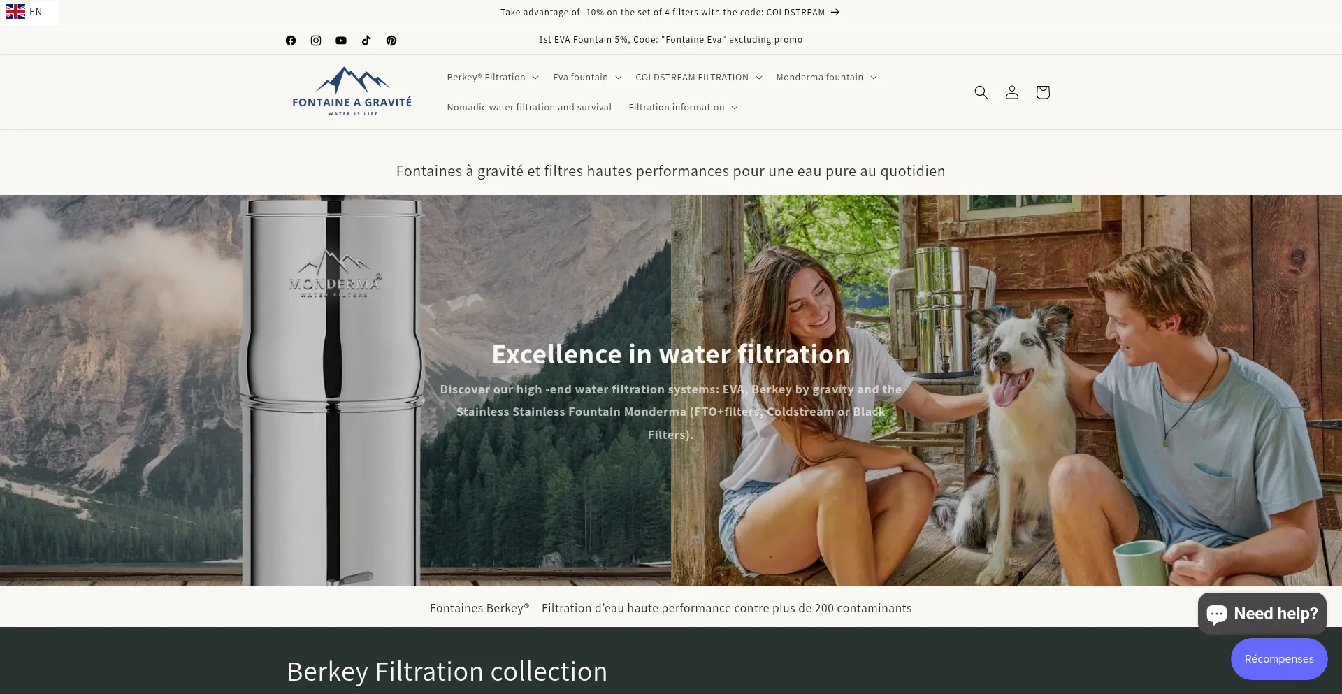 Website screenshot of Fontaine-a-gravite.com