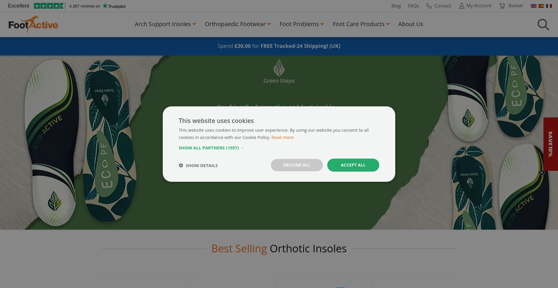 Website screenshot of Footactive.co.uk