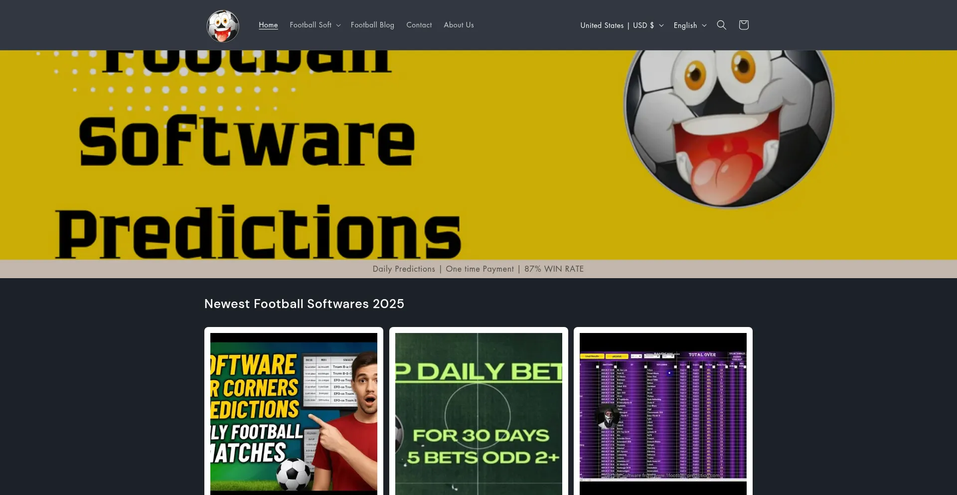 Website screenshot of Football-software.com