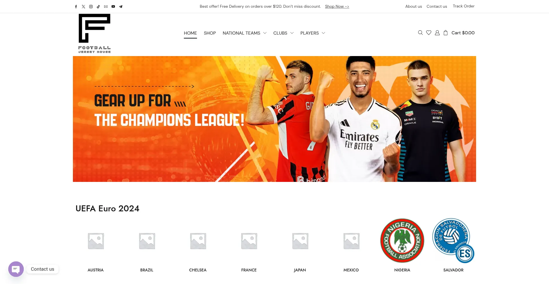 Website screenshot of Footballjerseyhouse.us