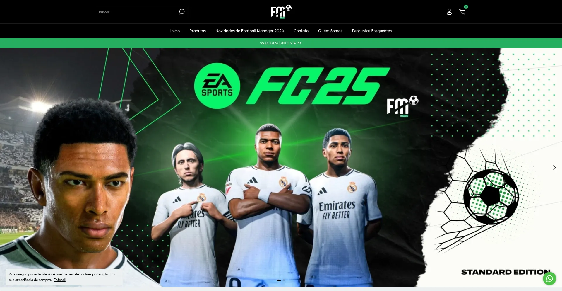 Website screenshot of Footballmanagerbrasil.com.br