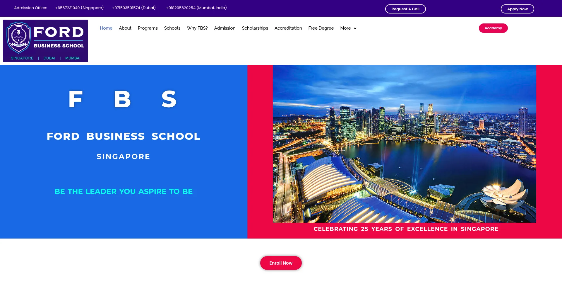 Website screenshot of Fordbusinessschool.com