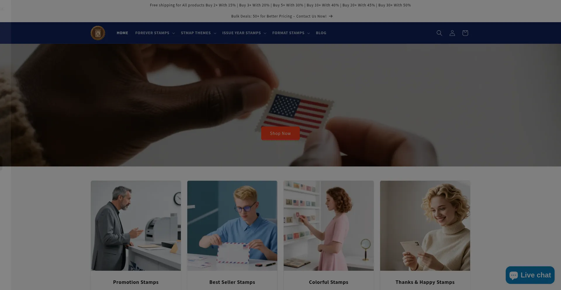 Website screenshot of Foreverstamply.shop