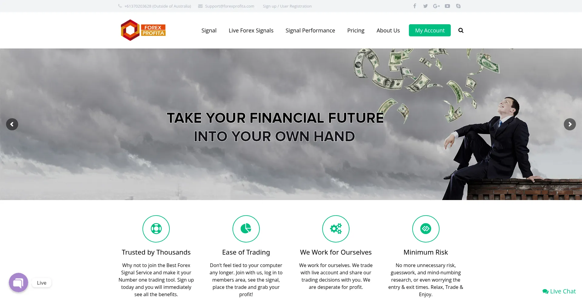 Website screenshot of Forexprofita.com