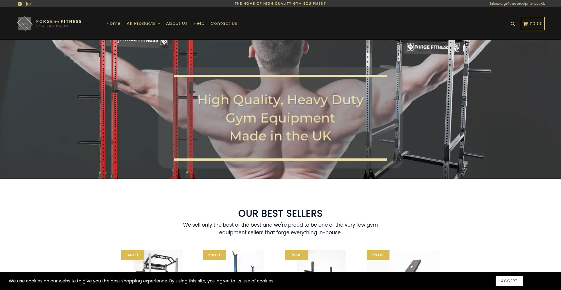 Website screenshot of Forgefitnessequipment.co.uk