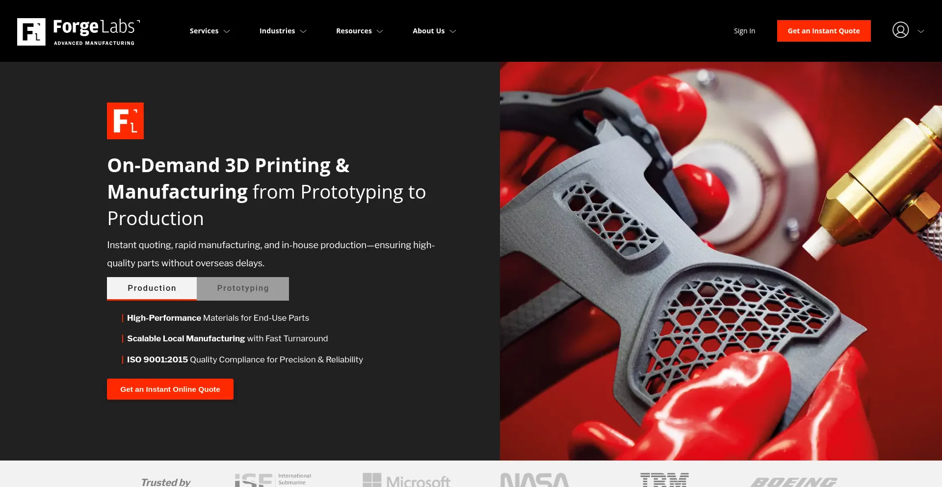 Website screenshot of Forgelabs.com
