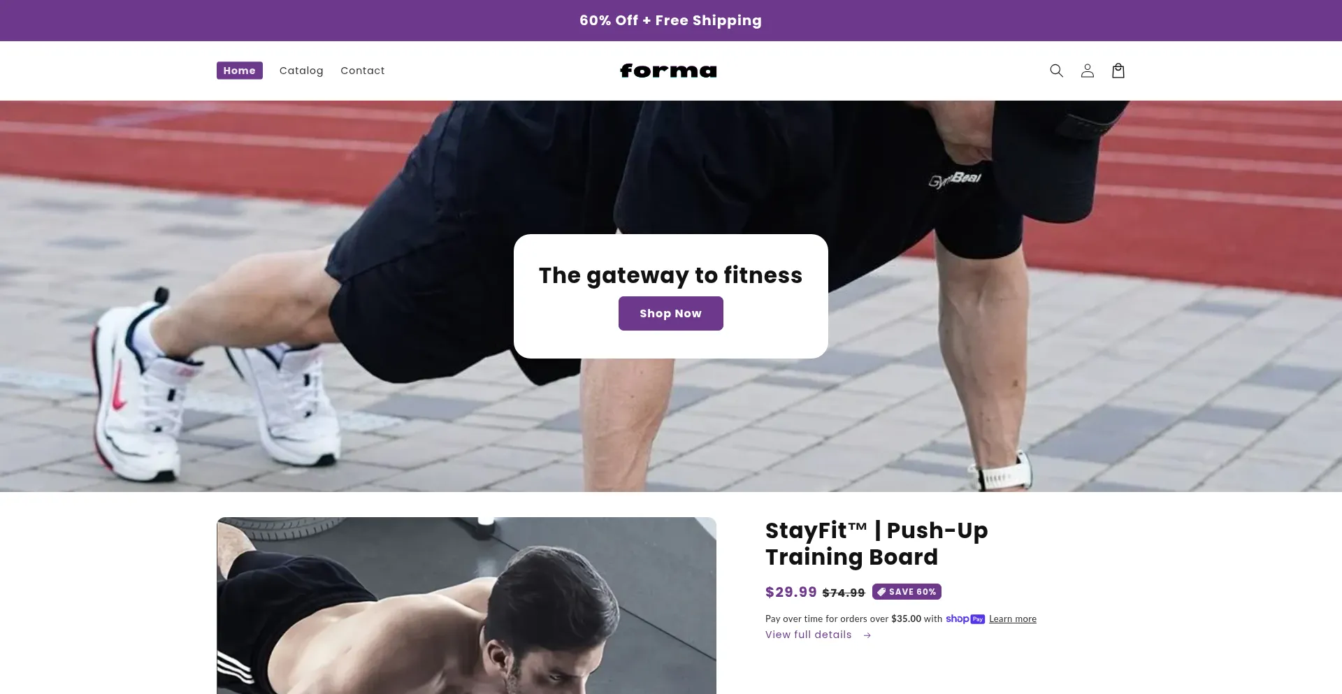 Website screenshot of Formafitness.co
