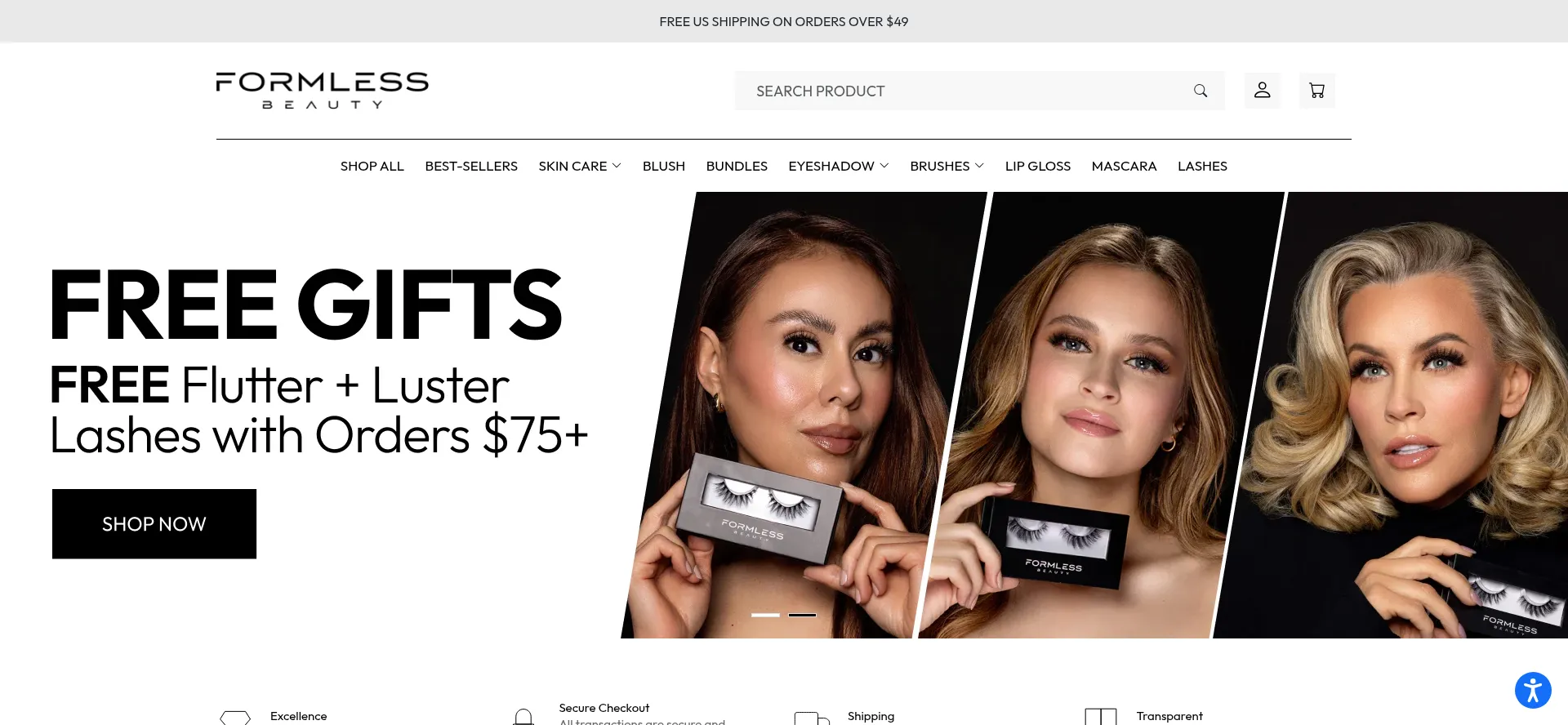 Website screenshot of Formlessbeauty.com