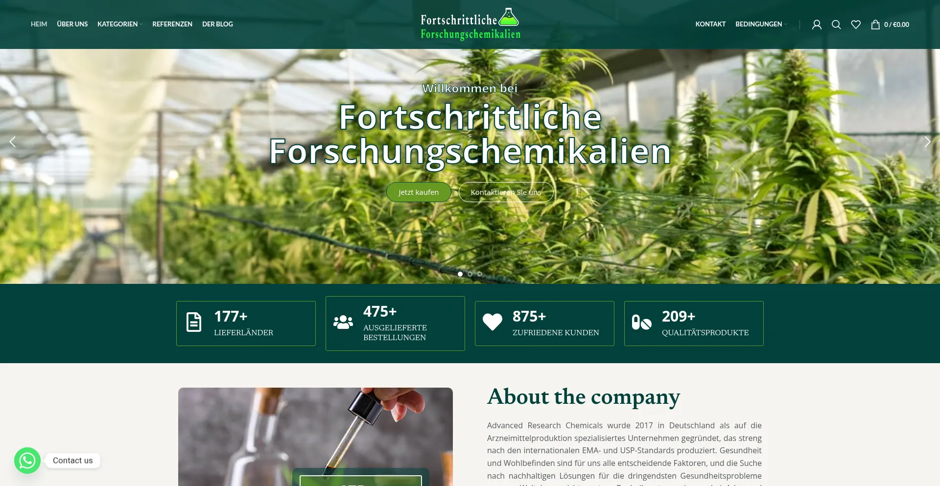 Website screenshot of Forschungschemikalien.com