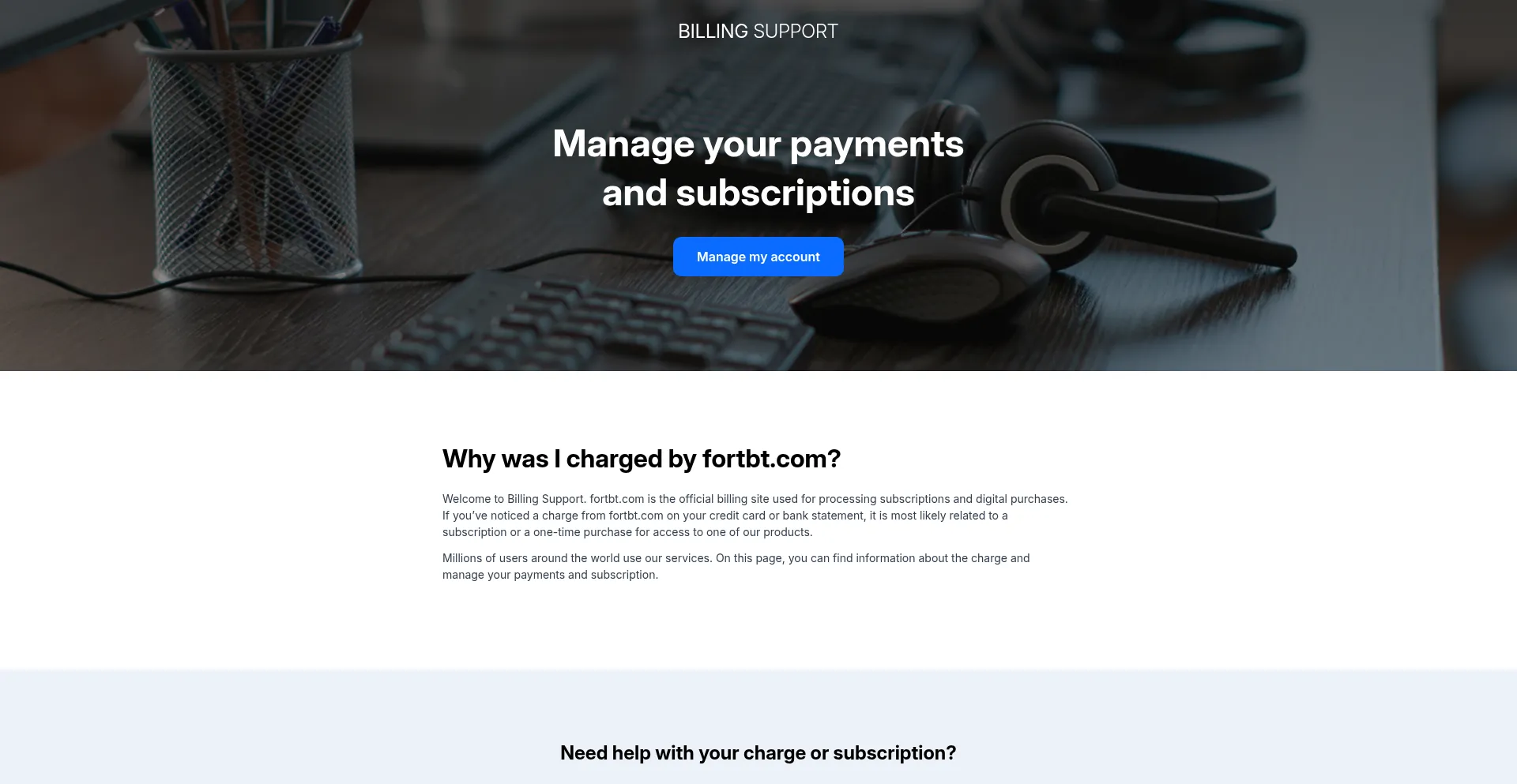 Website screenshot of Fortbt.com