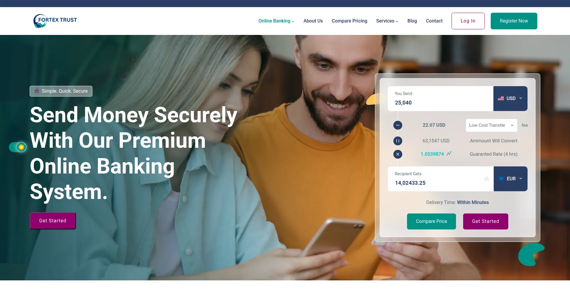 Website screenshot of Fortextrust.com