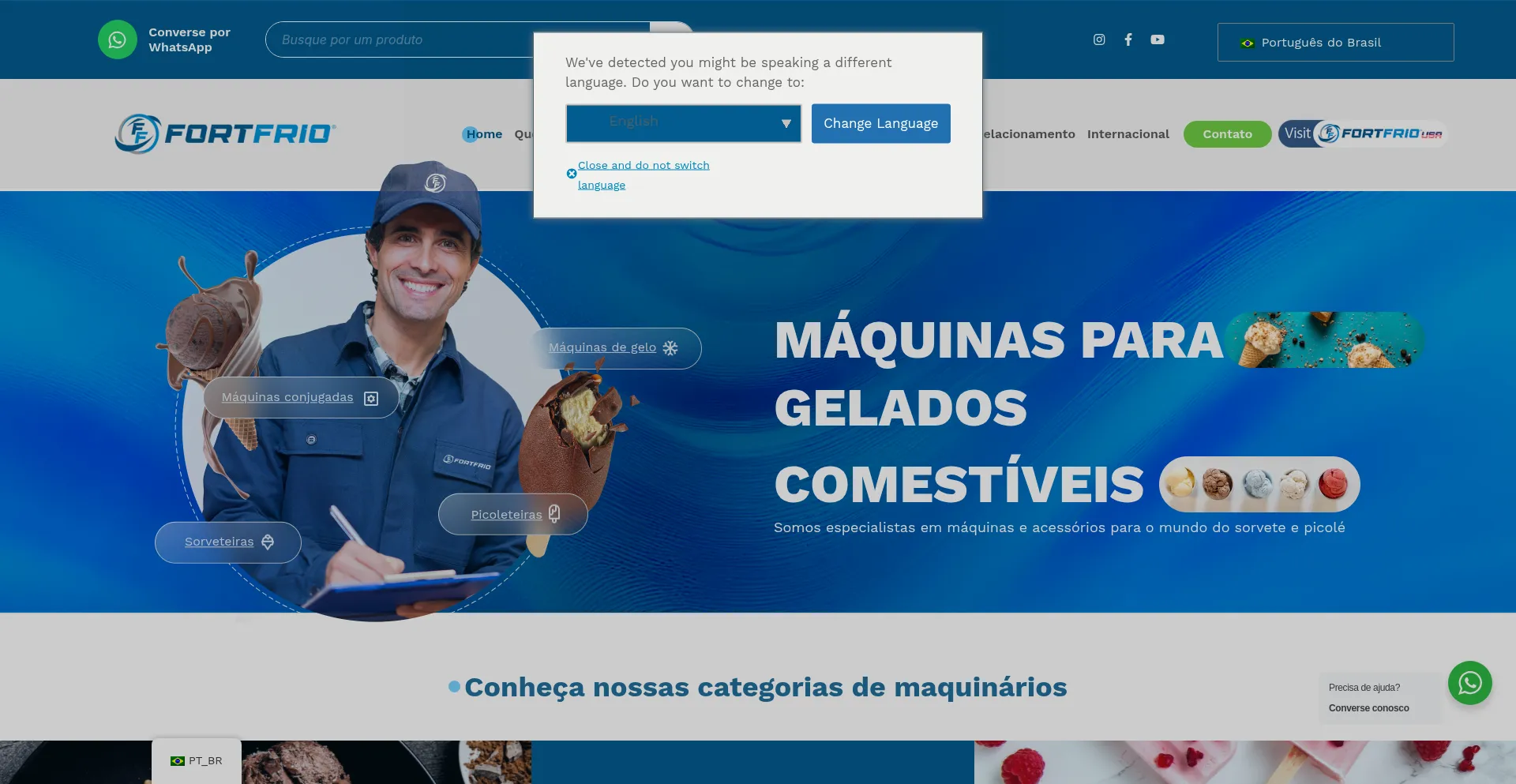Website screenshot of Fortfrio.com.br