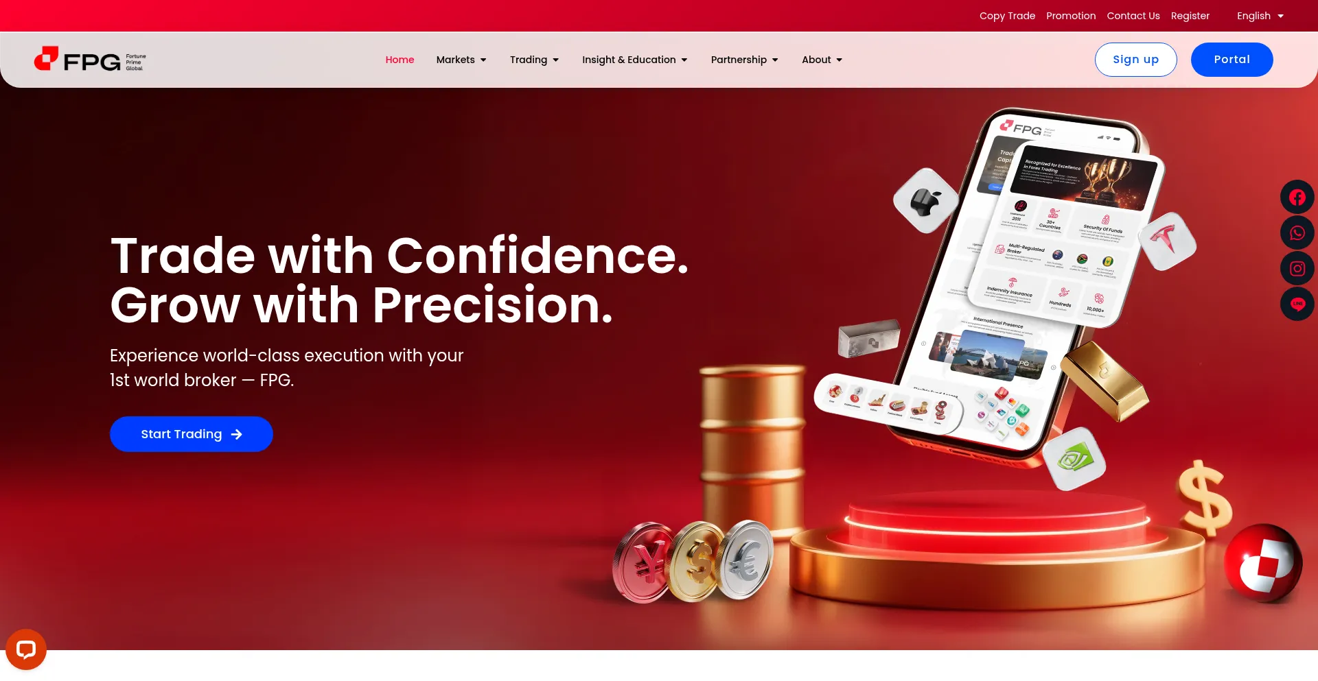 Website screenshot of Fortuneprime.com