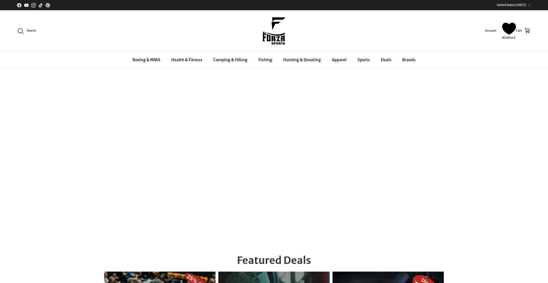 Website screenshot of Forzasports.com