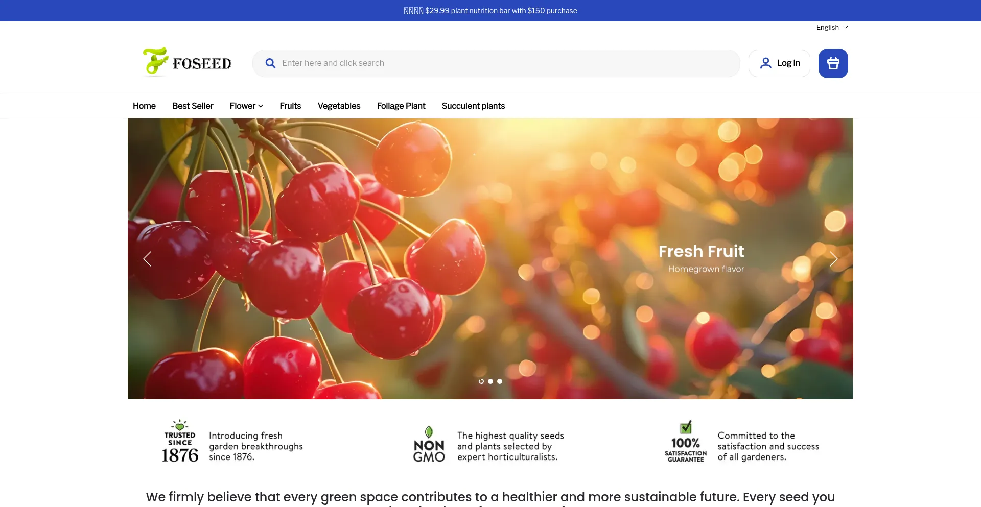 Website screenshot of Foseed.com