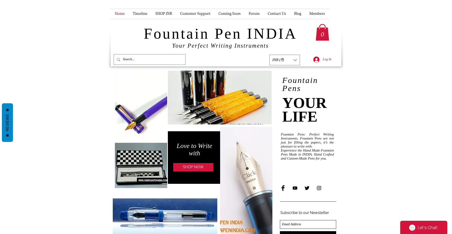 Website screenshot of Fountainpenindia.com