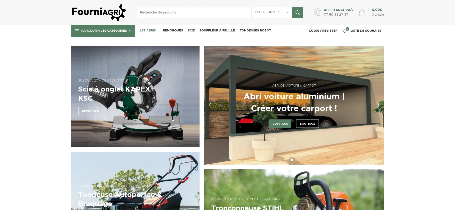 Website screenshot of Fourniagri.com